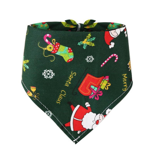 Small, medium and large dog dog cat triangle saliva towel Christmas decorative scarf